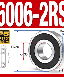 Vòng bi - bạc đạn 6006-2RS  (Phớt cao su - 30*55*13 mm)