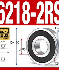 Vòng bi - bạc đạn 6218-2RS (Phớt kim loại - 90*160*30 mm)