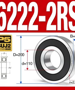 Vòng bi - bạc đạn 6222-2RS (Phớt kim loại - 110*200*38 mm)