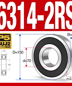Vòng bi - bạc đạn 6314-2RS  (Phớt cao su - 70*150*35 mm)