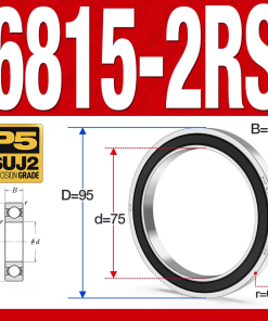 Vòng bi - bạc đạn 6815-2RS  (Phớt cao su - 75*95*10 mm)