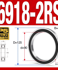 Vòng bi - bạc đạn 6918-2RS  (Phớt cao su - 90*125*18 mm)