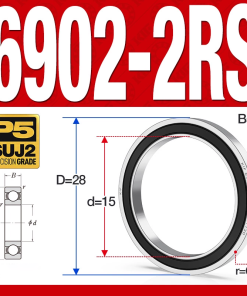 Vòng bi - bạc đạn 6902-2RS  (Phớt cao su -  15*28*7 mm)