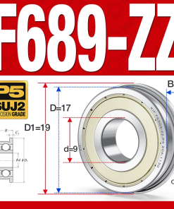 Vòng bi - bạc đạn F689-ZZ (Mặt bích - 9*17*5 mm)