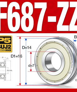 Vòng bi - bạc đạn F687-ZZ (Mặt bích - 7*14*5 mm)