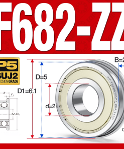 Vòng bi - bạc đạn F682-ZZ (Mặt bích - 2*5*2.3 mm)