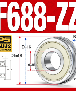 Vòng bi - bạc đạn F688-ZZ (Mặt bích - 8*16*5 mm)