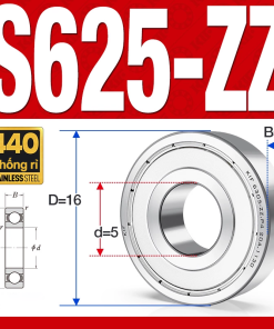 Vòng bi - bạc đạn mini S625-ZZ (Tốc độ cao - Inox 440C - 5*16*5 mm)