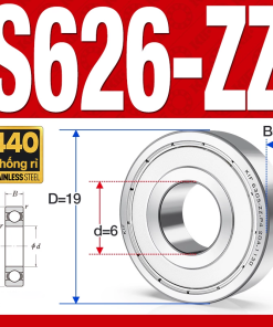 Vòng bi - bạc đạn mini S626-ZZ (Tốc độ cao - Inox 440C - 6*19*6 mm)