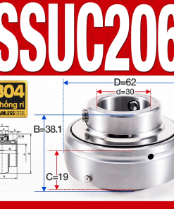 Vòng bi gối SSUC206 (Inox 304 - Đường kính trong 30 mm)