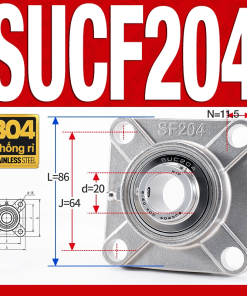 Gối đỡ vòng bi SUCF204 (Inox 304 - Đường kính trong 20 mm)