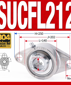 Gối đỡ vòng bi SUCFL212 (Inox 304 - Đường kính trong 60 mm)