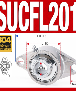 Gối đỡ vòng bi SUCFL201 (Inox 304 - Đường kính trong 12 mm)