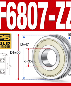 Vòng bi - bạc đạn  F6807-ZZ  (Mặt bích - phớt kim loại -  35*47*7 mm)