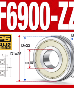 Vòng bi - bạc đạn  F6900-ZZ  (Mặt bích - phớt kim loại -  10*22*6 mm)