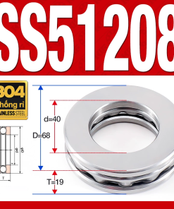 Vòng bi - bạc đạn SS51208 (Chặn trục - Inox 304 - 40*68*19 mm)