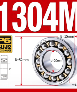 Vòng bi - bạc đạn tự lựa 1304M (Chịu nhiệt - vòng cách bi Đồng - 20*52*15 mm)