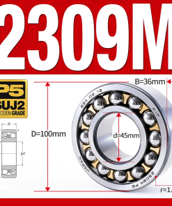Vòng bi - bạc đạn tự lựa 2309M (Chịu nhiệt - vòng cách bi Đồng - 45*100*36 mm)