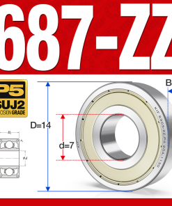 Vòng bi - bạc đạn  687-ZZ (Phớt kim loại -  7*14*5 mm)