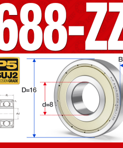 Vòng bi - bạc đạn  688-ZZ (Phớt kim loại -  8*16*5 mm)
