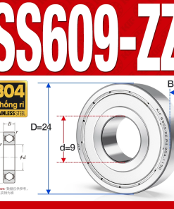 Vòng bi - bạc đạn mini SS609-ZZ (Chống ăn mòn - Inox 304 -  9*24*7 mm)