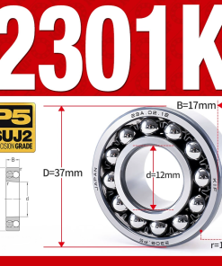 Vòng bi - bạc đạn tự lựa 2301K (Lỗ côn - 12*37*17 mm)