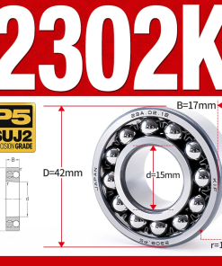 Vòng bi - bạc đạn tự lựa 2302K (Lỗ côn - 15*42*17 mm)