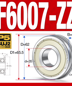 Vòng bi - bạc đạn  F6007-ZZ  (Mặt bích - phớt kim loại - 35*62*14 mm)