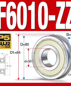 Vòng bi - bạc đạn  F6010-ZZ  (Mặt bích - phớt kim loại - 50*80*16 mm)