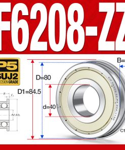Vòng bi - bạc đạn F6208-ZZ  (Mặt bích - phớt kim loại - 40*80*18 mm)