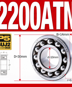 Vòng bi - bạc đạn tự lựa 2200ATN  (Chịu nhiệt - vòng cách bi Nylon - 10*30*14 mm)