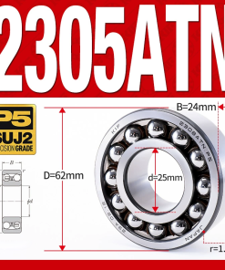 Vòng bi - bạc đạn tự lựa 2305ATN  (Chịu nhiệt - vòng cách bi Nylon - 25*62*24 mm)
