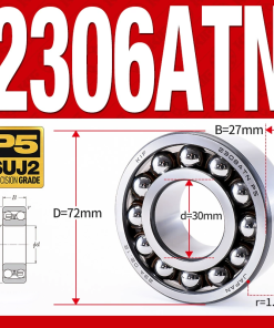 Vòng bi - bạc đạn tự lựa 2306ATN  (Chịu nhiệt - vòng cách bi Nylon - 30*72*27 mm)