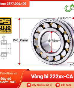 Vòng bi cà na tự lựa 2 dãy lồng bi đồng 222xx-CA