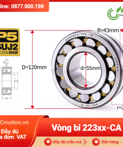 Vòng bi cà na tự lựa 2 dãy - bạc đạn cà na 22319CA/W33 (Có rãnh bôi trơn - lồng cách bi Đồng - kt 95*200*67 mm)