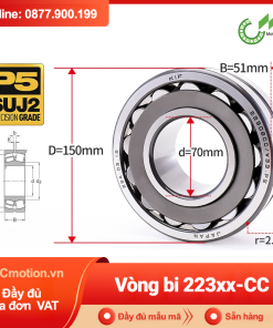 Vòng bi cà na tự lựa 2 dãy lồng bi thép 223xx-CC